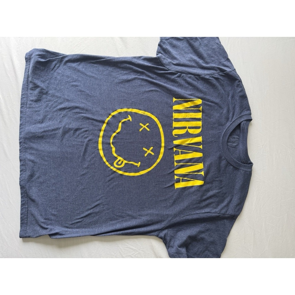 Nirvana T-Shirt Size 2XL Grunge Punk Rock Seattle Garage Band Blue Cotton